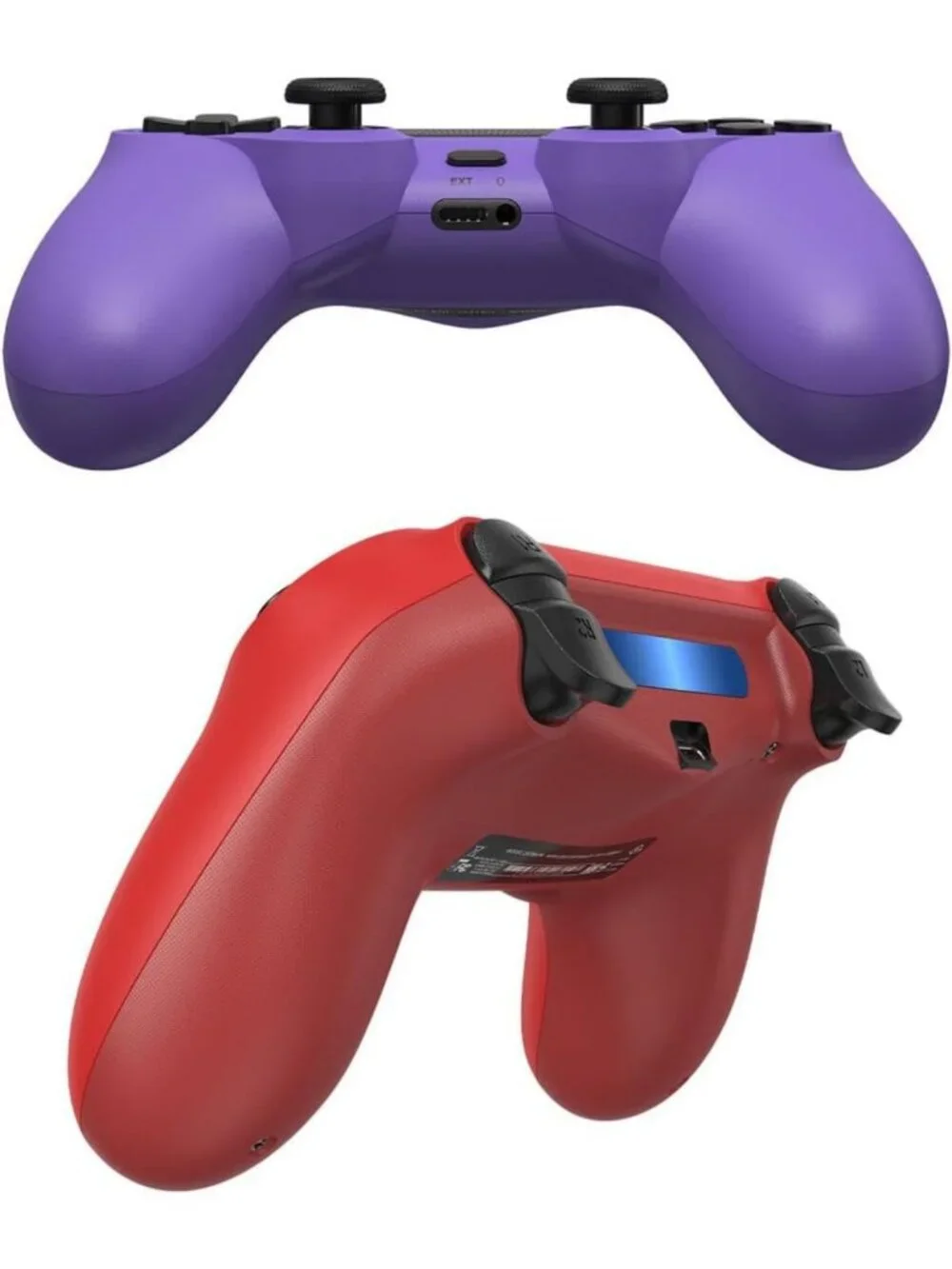2 Pack Wireless Game Controllers for PS4/Pro/Slim - Purple & Red Bundle